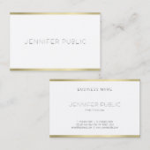 Elegantes, weißes Minimalistisches Template Visitenkarte (Vorne/Hinten)