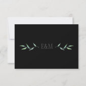 Elegantes, weißes, modernes Monogramm gestrichenes RSVP Karte (Rückseite)