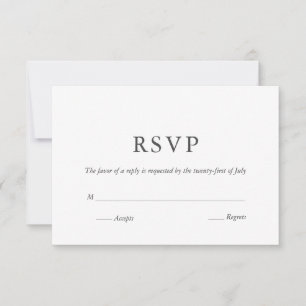 Elegantes, weißes, modernes Monogramm gestrichenes RSVP Karte