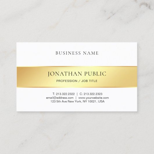 Elegantes, weißes, modernes Template Beruflich Visitenkarte (Rückseite)