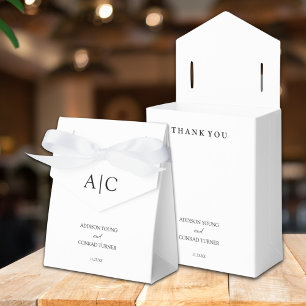 Elegantes weißes Monogramm-Hochzeit Geschenkschachtel