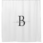 Elegantes weißes Monogramm-Schriftname Duschvorhang (Vorderseite)