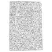 Elegantes weißes Muster Mittlere Geschenktüte (Vorderseite)