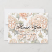 Elegantes, weißes, orangefarbenes Barockblau Dankeskarte (Vorderseite)