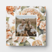 Elegantes, weißes, orangefarbenes Barockblau Fotoplatte (Vorderseite)