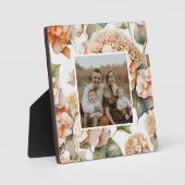 Elegantes, weißes, orangefarbenes Barockblau Fotoplatte (Vorderseite)