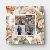 Elegantes, weißes, orangefarbenes Barockblau Fotoplatte (Vorderseite)