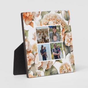 Elegantes, weißes, orangefarbenes Barockblau Fotoplatte