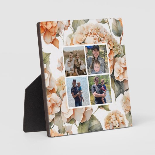 Elegantes, weißes, orangefarbenes Barockblau Fotoplatte (Vorderseite)