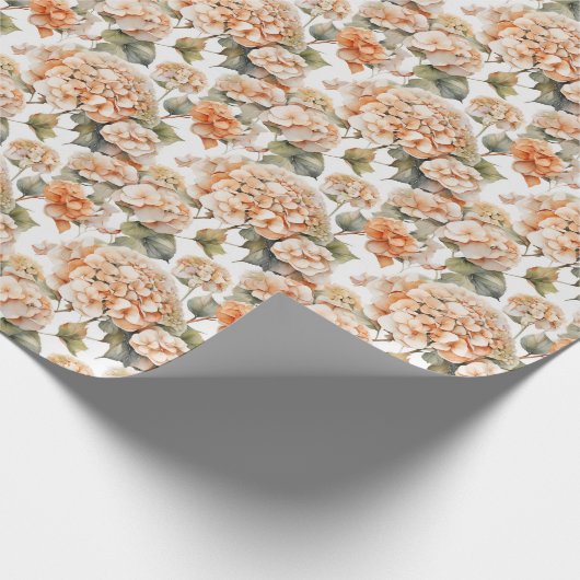 Elegantes, weißes, orangefarbenes Barockblau Geschenkpapier (Ecke)