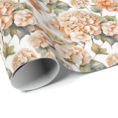 Elegantes, weißes, orangefarbenes Barockblau Geschenkpapier (Rolleneckpunkt)