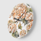 Elegantes, weißes, orangefarbenes Barockblau Große Wanduhr (Winkel)