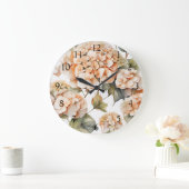 Elegantes, weißes, orangefarbenes Barockblau Große Wanduhr (Zuhause)