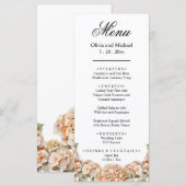 Elegantes, weißes, orangefarbenes Barockblau Menükarte (Vorne/Hinten)