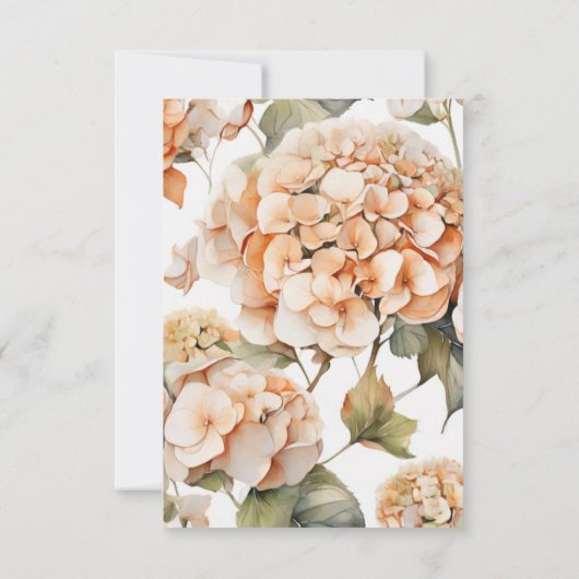 Elegantes, weißes, orangefarbenes Barockblau Mitteilungskarte (Rückseite)