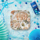 Elegantes, weißes, orangefarbenes Barockblau Pappteller (Party)