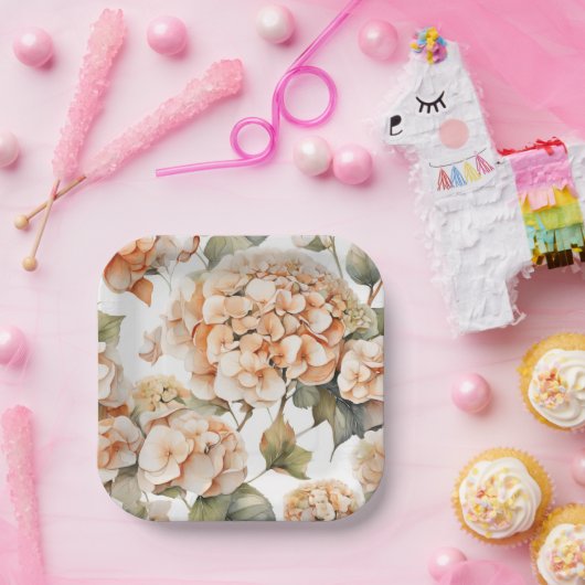 Elegantes, weißes, orangefarbenes Barockblau Pappteller (Party)