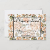 Elegantes, weißes, orangefarbenes Barockblau RSVP Karte (Vorderseite)