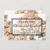 Elegantes, weißes, orangefarbenes Barockblau Save The Date (Vorne/Hinten)