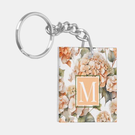 Elegantes, weißes, orangefarbenes Barockblau Schlüsselanhänger (Vorderseite links)