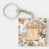 Elegantes, weißes, orangefarbenes Barockblau Schlüsselanhänger (Vorderseite)