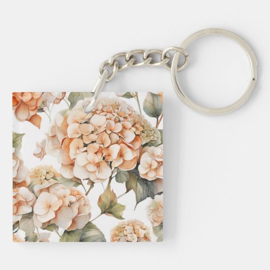 Elegantes, weißes, orangefarbenes Barockblau Schlüsselanhänger (Rückseite)