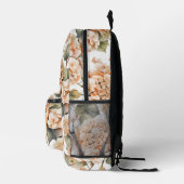 Elegantes weißes orangefarbenes Boho Monogramm Bedruckter Rucksack (Rechts)