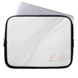 Elegantes weißes Orangentablett 10 Zoll Laptopschutzhülle