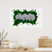 Elegantes weißes Orchid-Gemälde tropisch-blumenrei Poster (Küche)