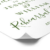 Elegantes Weißes Orchid Probe Abendessen Begrüßung Poster (Ecke)