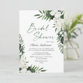 Elegantes Weißes Orchideen Bohemisches Brautparty Einladung (Stehend Vorderseite)