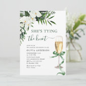 Elegantes Weißes Orchideen Bohemisches Brautparty Einladung (Stehend Vorderseite)