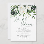 Elegantes Weißes Orchideen Bohemisches Brautparty Einladung (Vorderseite)