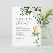 Elegantes Weißes Orchideen Bohemisches Brautparty Einladung (Stehend Vorderseite)