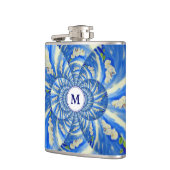 Elegantes, weißes Orchideenlackieren Flachmann (Links)