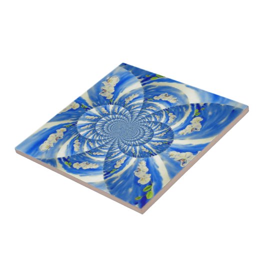 Elegantes, weißes Orchideenlackieren Fliese (Seite)