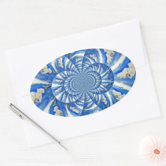 Elegantes, weißes Orchideenlackieren Ovaler Aufkleber (Umschlag)