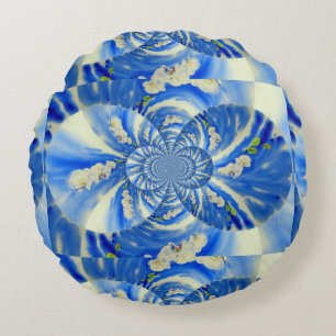 Elegantes, weißes Orchideenlackieren Rundes Kissen