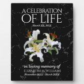 Elegantes Weißes Orientales Lilies Feiern des Lebe Fotoplatte (Vorderseite)