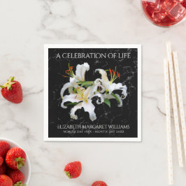 Elegantes Weißes Orientales Lilies Feiern des Lebe Serviette