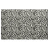 Elegantes weißes Paisley über schwarzem Hintergrun Stoff (Yard (91,4 cm))