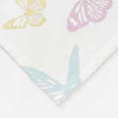 Elegantes weißes Pastel-Schmetterlingsmuster Kinde Fleecedecke (Ecke)