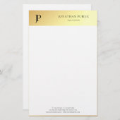 Elegantes, weißes Personalisiertes Modern Template Briefpapier (Vorne/Hinten)