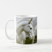Elegantes Weißes Pferd Kaffeetasse (Links)