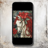 Elegantes Weißes Pferd Weihnachten