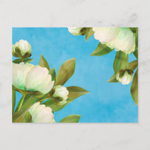 Elegantes weißes Pfingstrosen-Blumenbouquet Postkarte