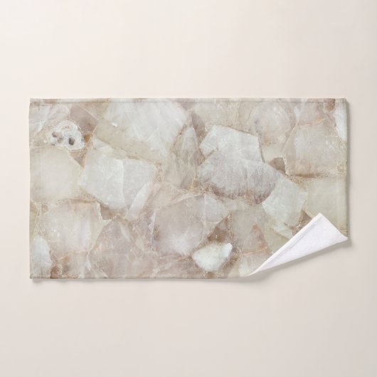 Elegantes weißes Quarz Badetuch Set (Handtuch)