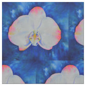 Elegantes weißes, rosa Aquarellorchid Stoff (Nahaufnahme)