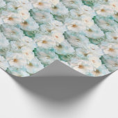 Elegantes, weißes Rosenblumenmuster Geschenkpapier (Ecke)