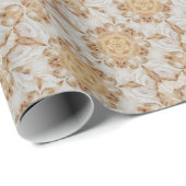 Elegantes weißes Rustikales Kaleidoskop-Blume-Desi Geschenkpapier (Rolleneckpunkt)